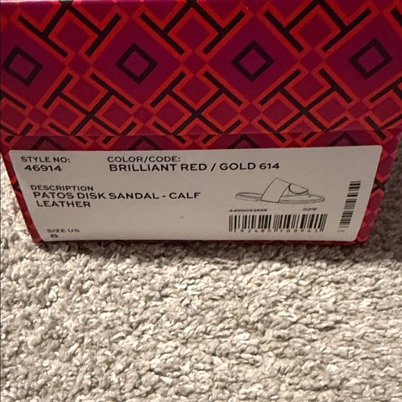 Tory Burch Red and Gold Sandals - Picture 6 of 7